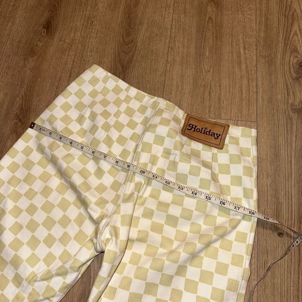 Holiday by Emma Mulholland Checkered Cream Women's Pants Size M - Picture 10 of 10